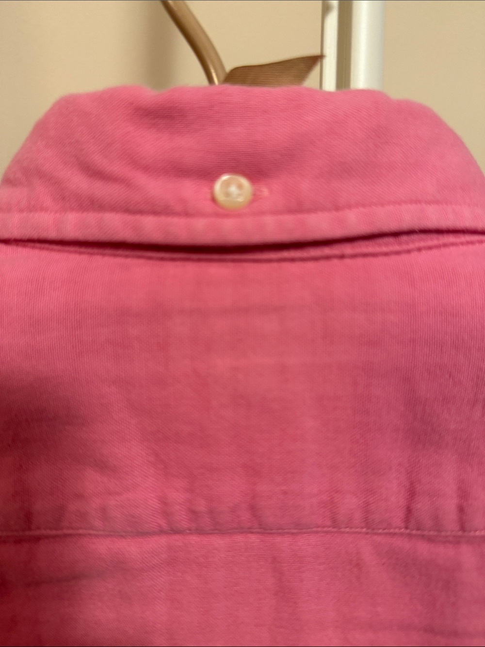 Ralph Lauren pink cotton button down shirt with gingham check lining -size small - Picture 5 of 8